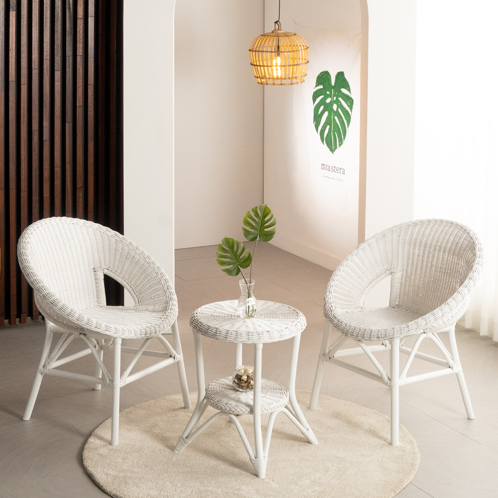 (익일배송) 이본T테이블세트(브라운/화이트/내추럴)