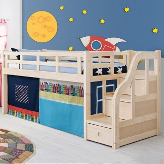 (5%추가할인/익일배송) 미키키낮이벙커침대프레임(매트리스업그레이드)