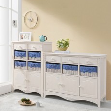 (익일배송) 로즈라탄서랍장(와이드/하이)(바구니포함)