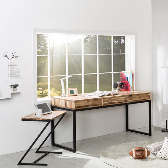 제이스아카시아고급원목철제책상1600