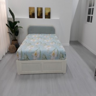 [B등급] 190821-4 샘플패브릭블루Q침대-목물