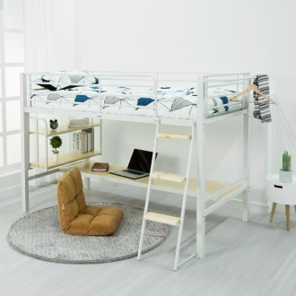 (5%추가할인/익일배송) 럭키벙커철제침대프레임(원목발판+스틸행거증정+매트리스업그레이드)