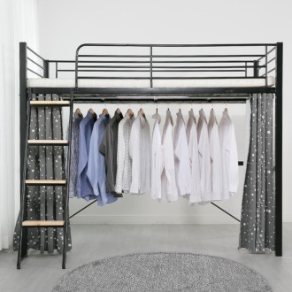 (8%즉시할인/익일배송) 뉴토리노옷걸이형철제벙커침대프레임(원목발판증정/매트리스업그레이드)