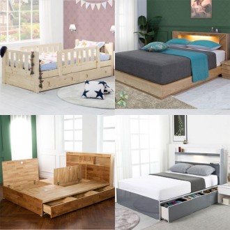 (익일배송) 에보니아 주니어 성인 수납 침대 프레임(슈퍼싱글/퀸) 무료설치