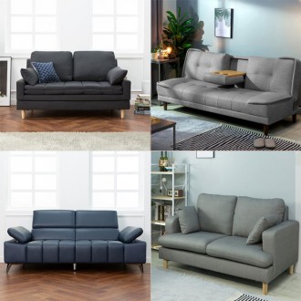 에보니아 2인용/3인용 천연가죽쇼파 패브릭쇼파 소파베드 무료설치