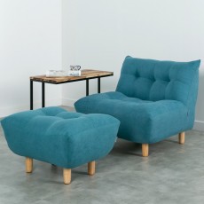 (익일배송/한정수량) 에보니아 포그 패브릭 1인용쇼파(스툴포함) 무료설치