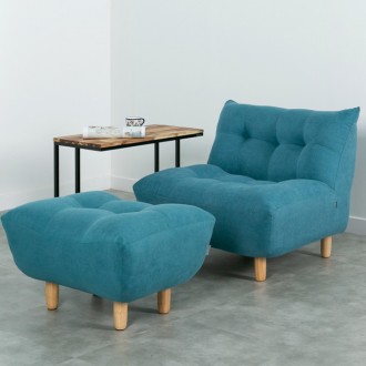 (익일배송/한정수량) 에보니아 포그 패브릭 1인용쇼파(스툴포함) 무료설치