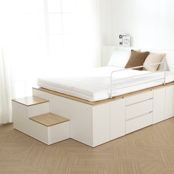 (착불) 데니스수납평상형침대프레임(슈퍼싱글/퀸)