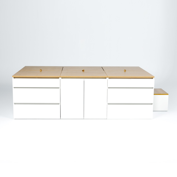 (착불) 데니스수납평상형SS침대프레임(DNSSET1)