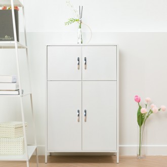 블랑3단4문철제캐비넷수납장