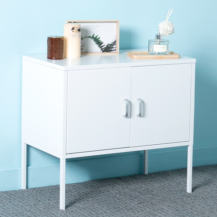 (택배배송) 블랑1단양문형수납장