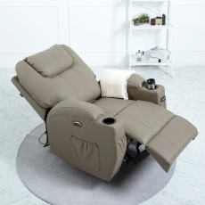 (익일배송) 코모드에어레더1인용전동리클라이너(컵홀더형)