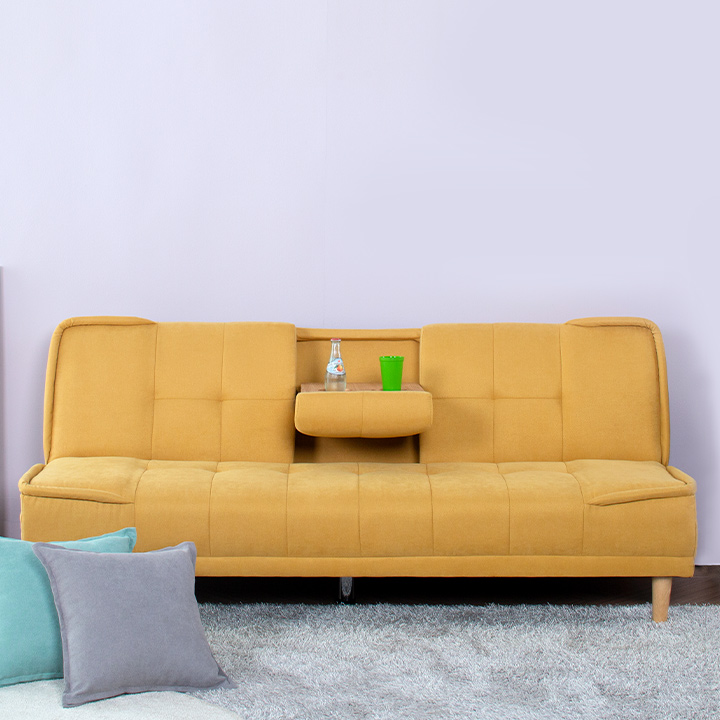 씨어터컵홀더3인용소파베드(패브릭)