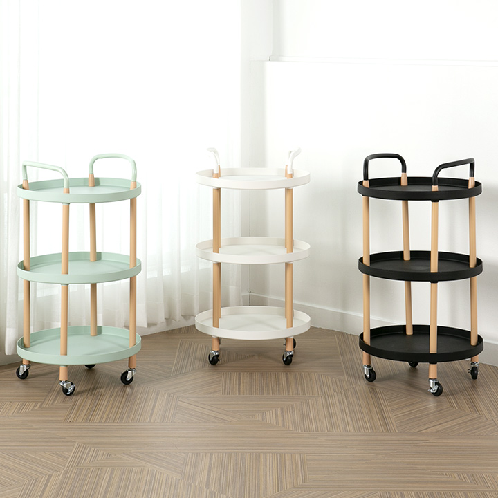 (택배배송) 에보니아 이동식 접이식 외전 트롤리 카트 북카트 수납선반 틈새 기저귀 정리함 2단 3단(버기/카더/브리든/반스)