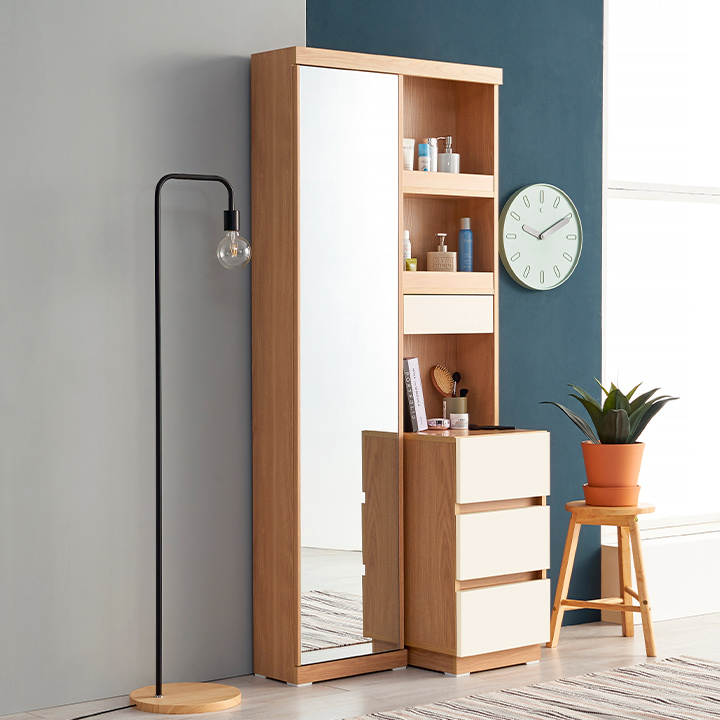 (착불) 파우더수납전신거울화장대