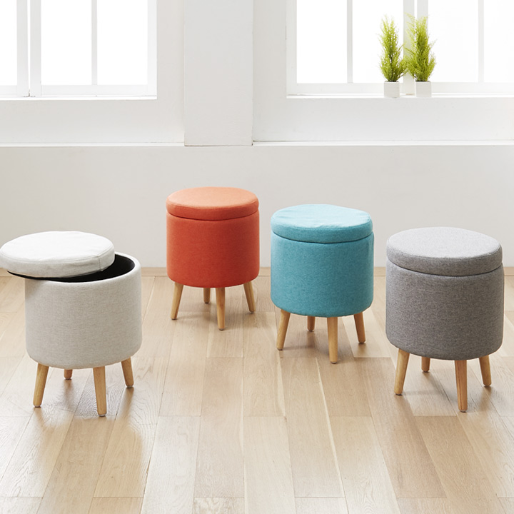 (착불) 밀크수납화장대스툴