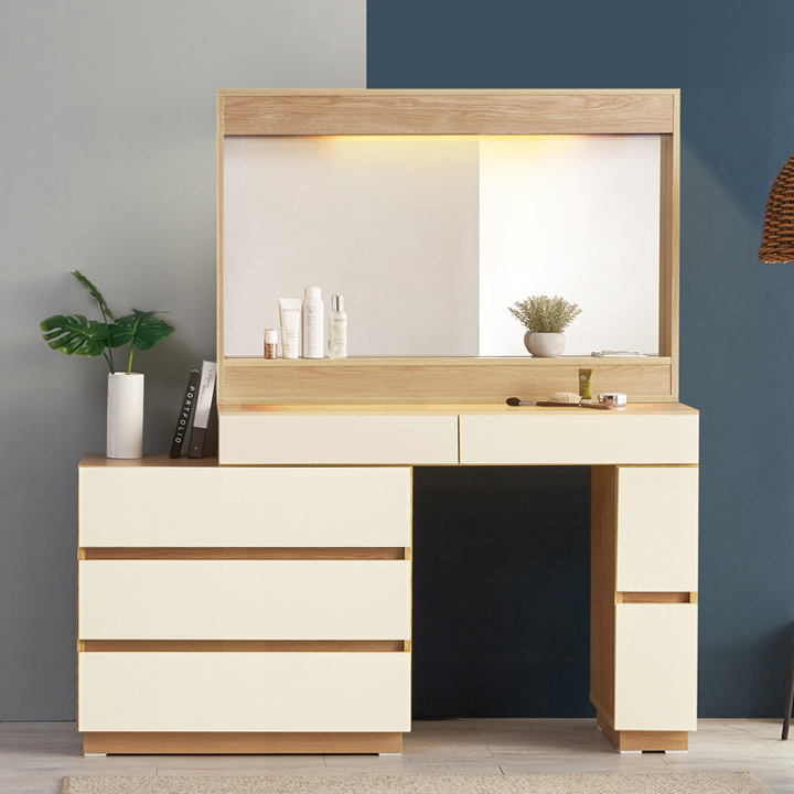 (착불) 아일로수납화장대세트800(조명거울)