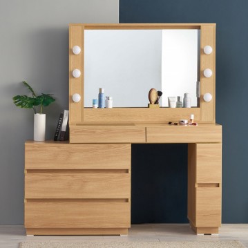 (착불) 아일로수납화장대세트800(셀럽조명거울)