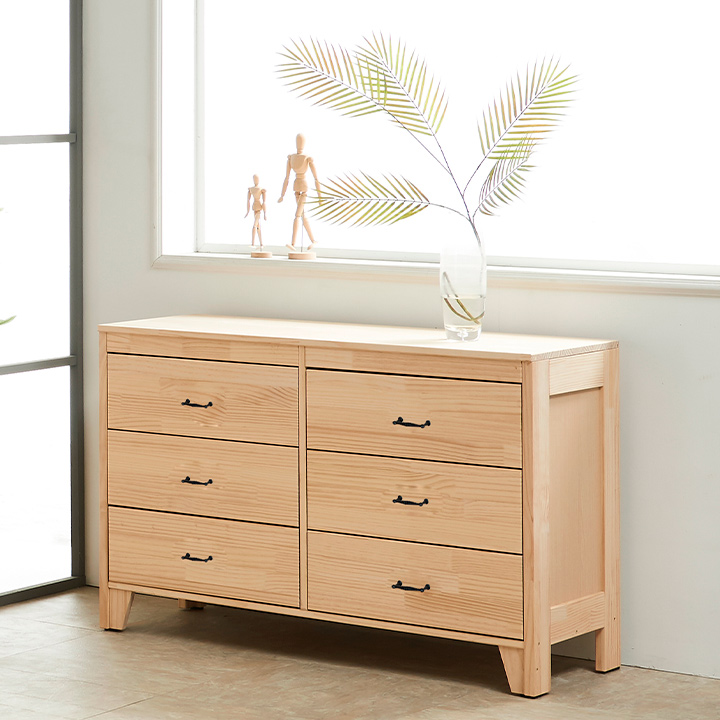 (착불) 에셔뉴송원목와이드3단서랍장