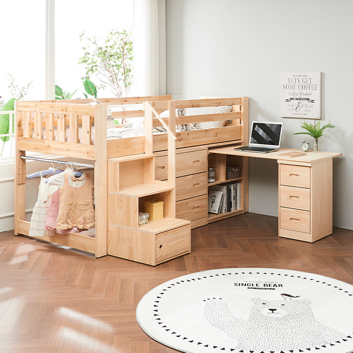 (착불) 스페이스뉴송원목책상벙커침대(싱글/슈퍼싱글)