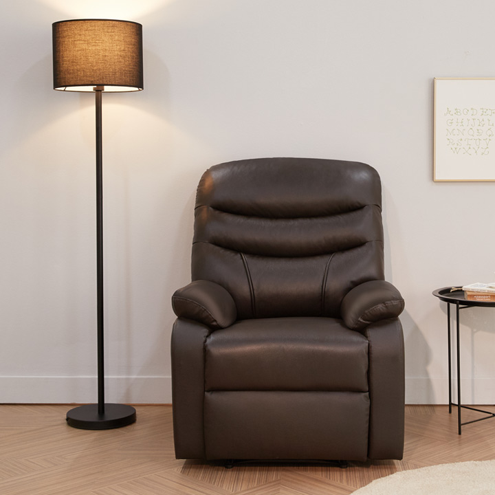 (NEW) 럭스천연소가죽1인용리클라이너(수동)