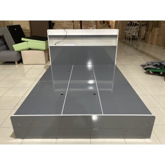 [B등급] 루시퍼 수납형 조명침대_퀸_그레이_목물