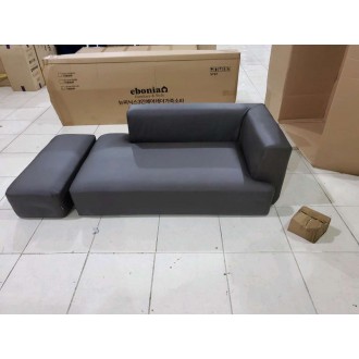 [B등급] 20210619-s10 119 무브/퍼즐패브릭룩방수가죽2인소파의자세트(수툴의자 소)_좌형_초코