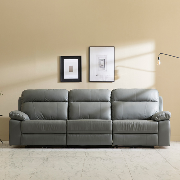 (착불) 카밀라천연면피4인용전동리클라이너