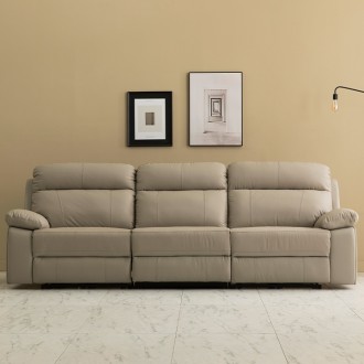 (착불) 카밀라천연면피4인용전동리클라이너