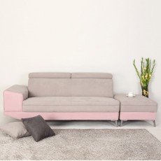 (착불) 마크아쿠아스웨이드4인용소파(스툴포함)