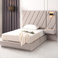 (착불) 마테오높은헤드고급아몬드원단침대SS