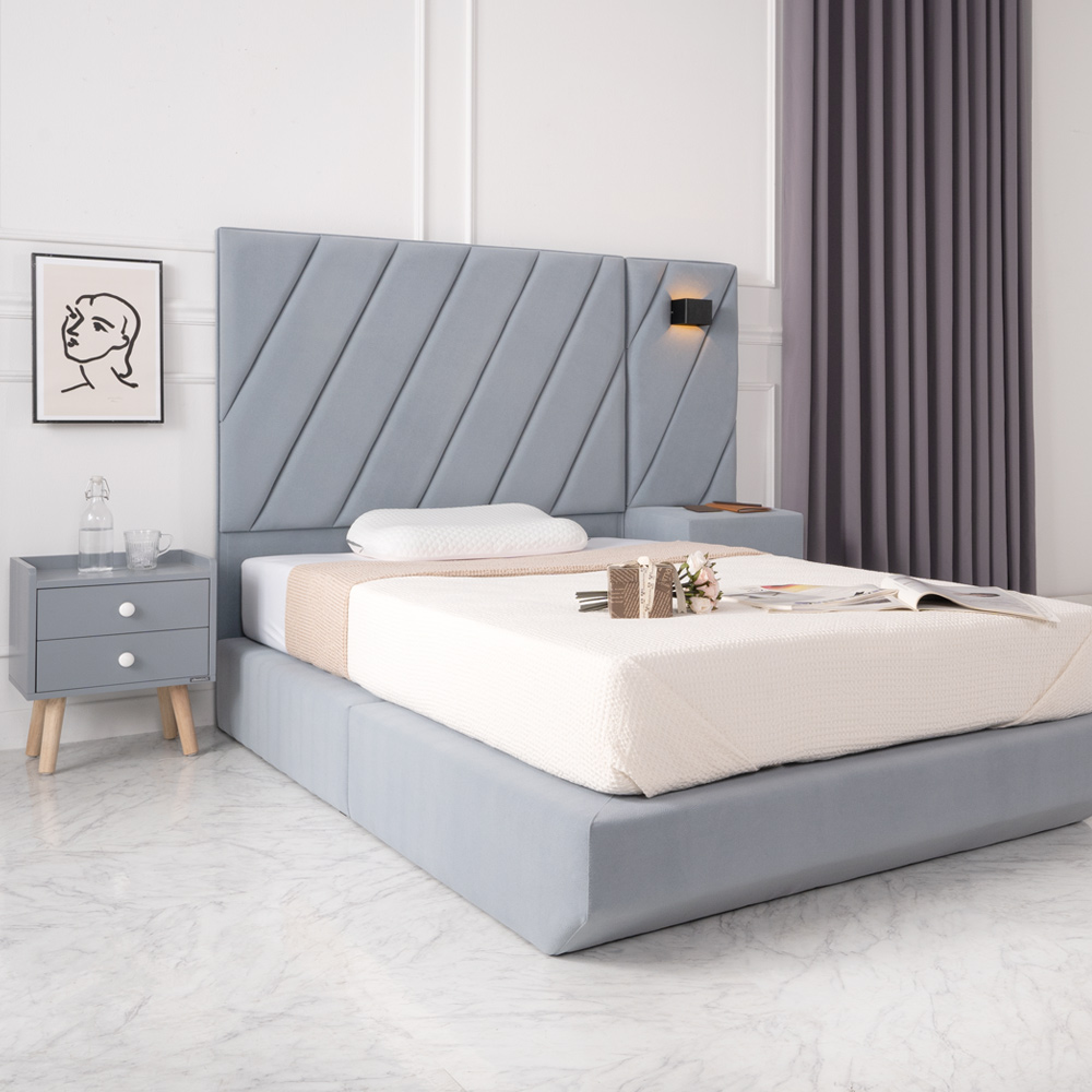 (착불) 마테오높은헤드고급아몬드원단침대Q