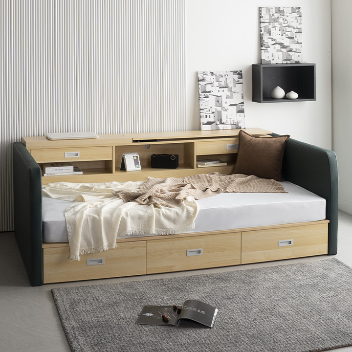 (착불)레아.2접이식테이블멀티수납형침대(S)