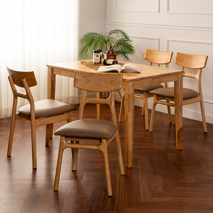 시온고무나무원목4인용식탁테이블세트