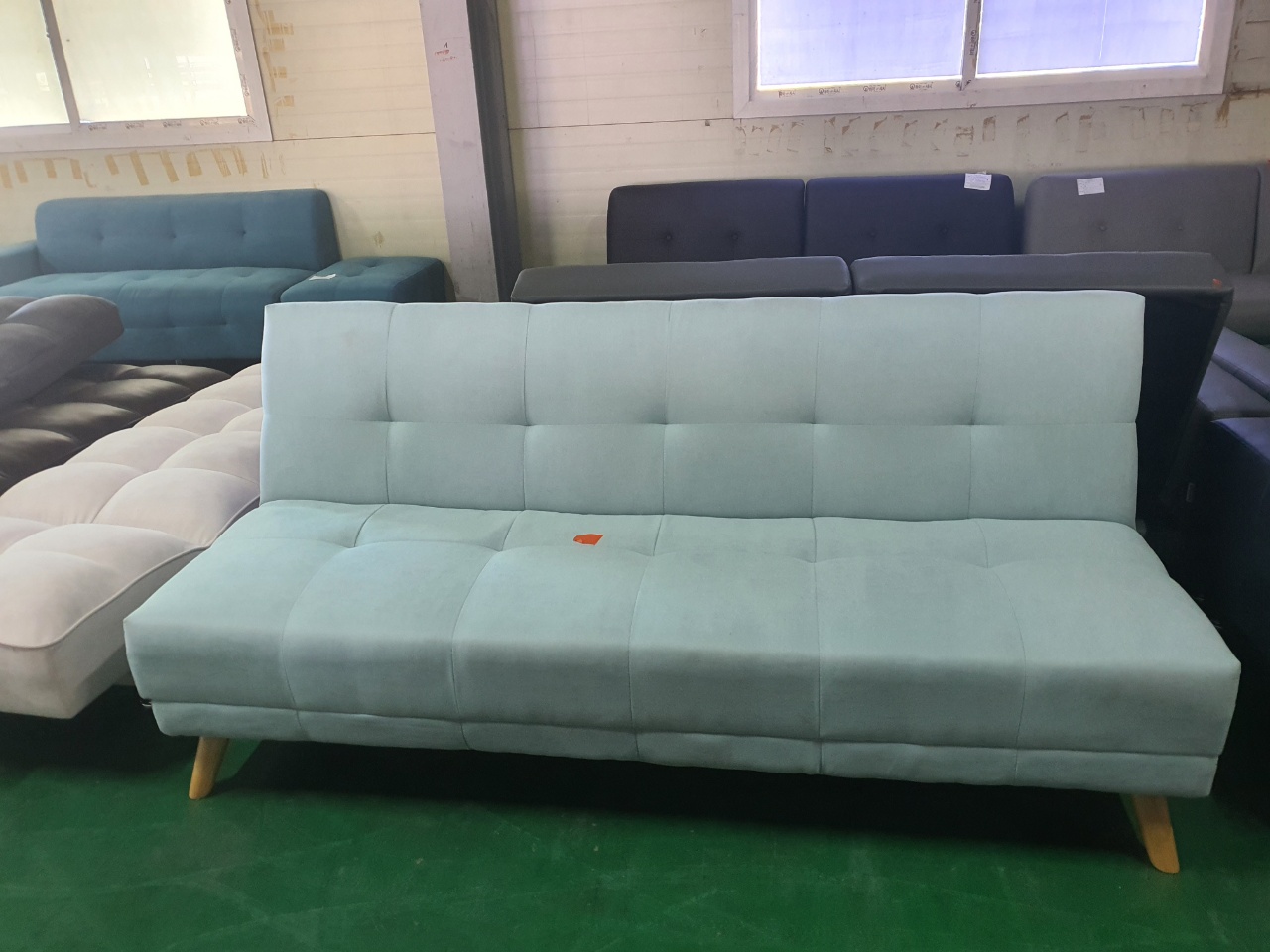 [B등급] 210917-17 클로이소파베드A형_패브릭_민트블루