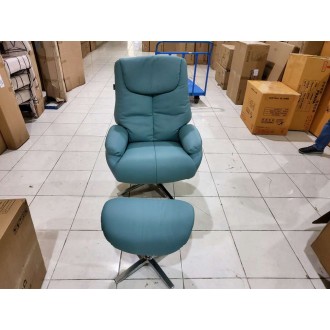 [B등급] 20211022-s12 173(로제/포레) 천연면피소가죽 라운지회전소파의자_민트블루