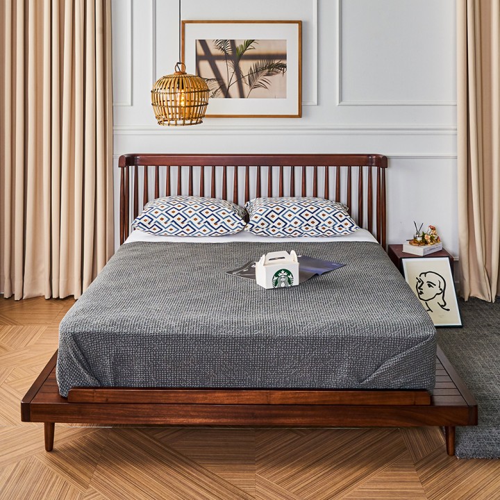 (착불) 미네르바장미목평상형원목침대(퀸/킹)