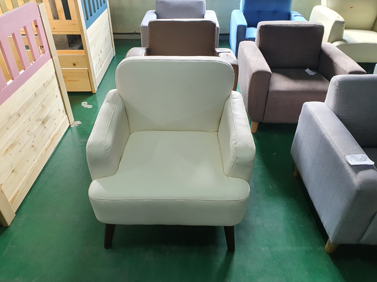 [B등급] 211021-19 칸나1인소파_인조가죽_아이보리