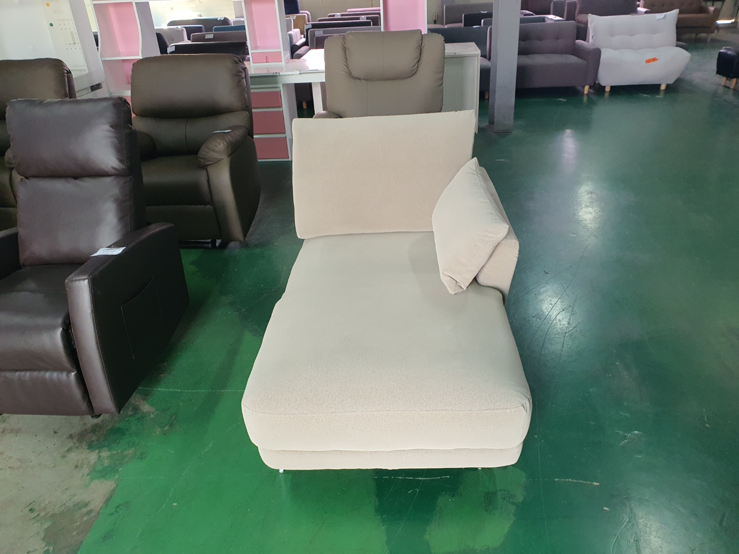 [B등급] 211019-19 플렌트 카우치소파_좌형_그레이 (쿠션1개)