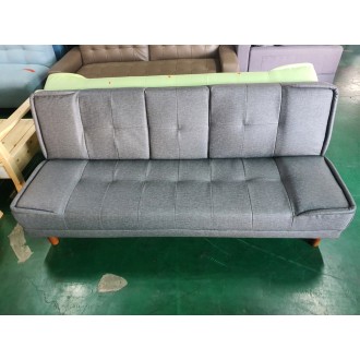 [B등급] 211027-9 리도컵홀더3인소파베드_패브릭룩방수가죽_그레이